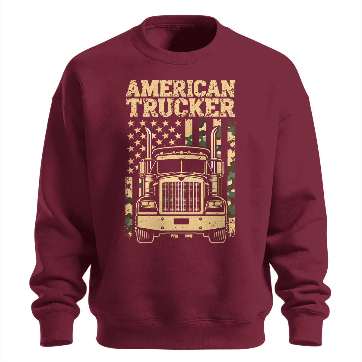 American Trucker Camo Flag Sweatshirt