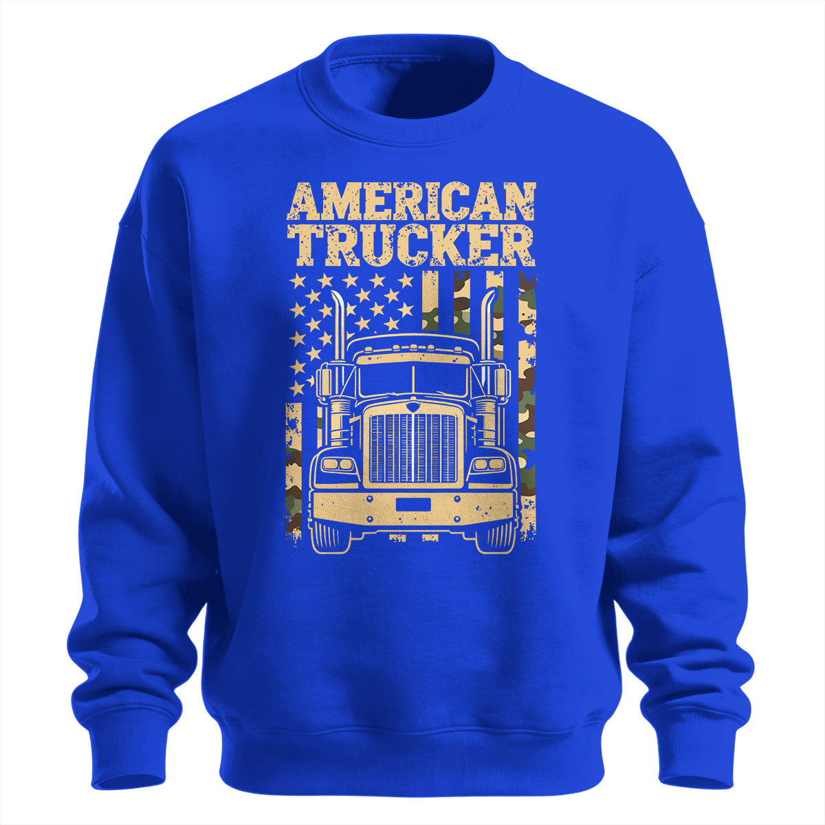 American Trucker Camo Flag Sweatshirt