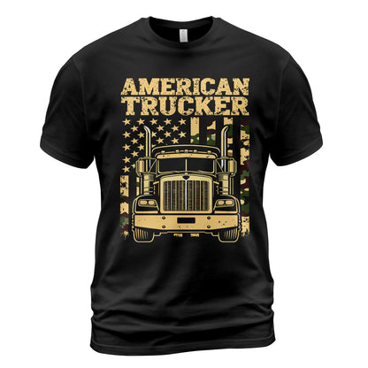 American Trucker Camo Flag T-Shirt