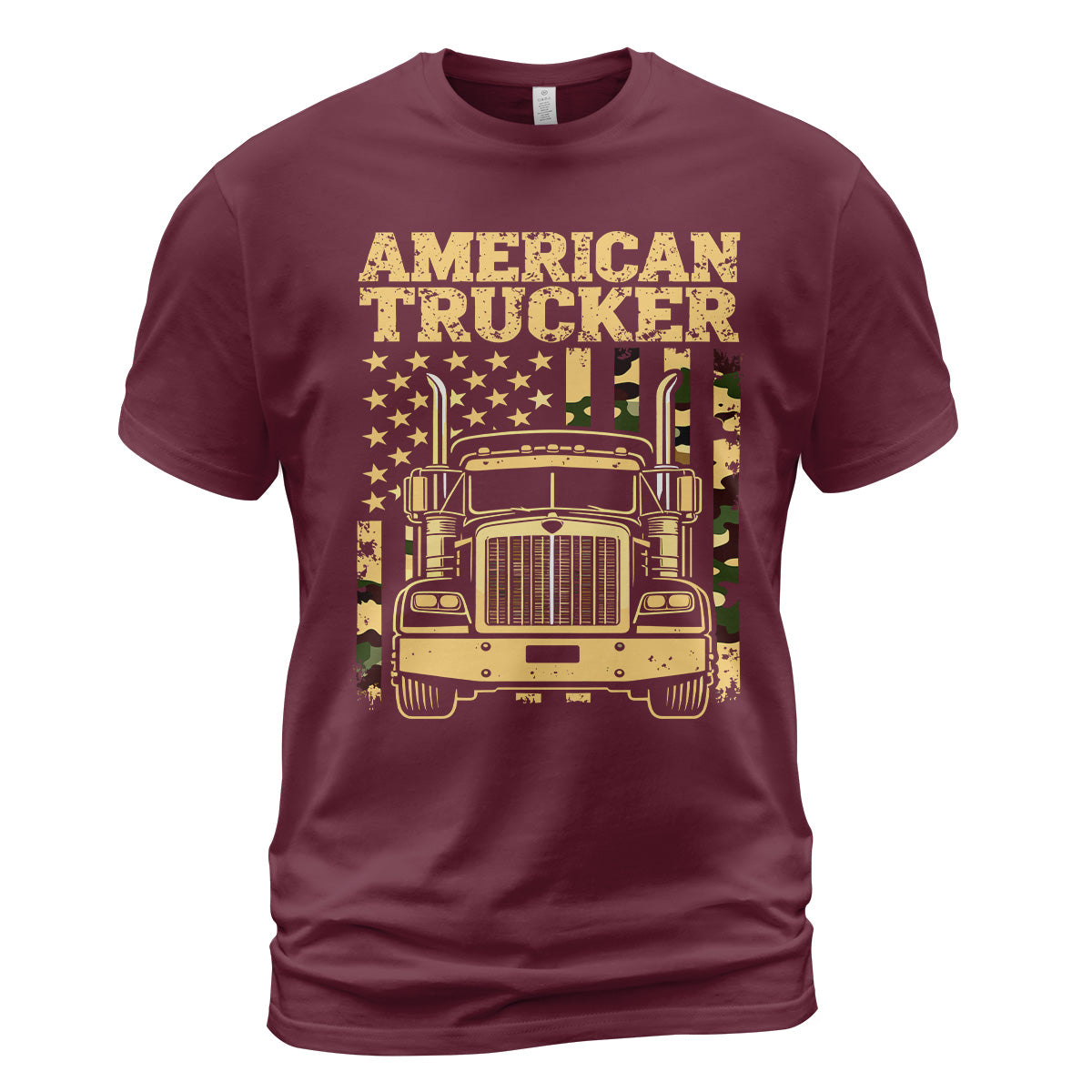 American Trucker Camo Flag T-Shirt