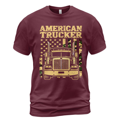 American Trucker Camo Flag T-Shirt