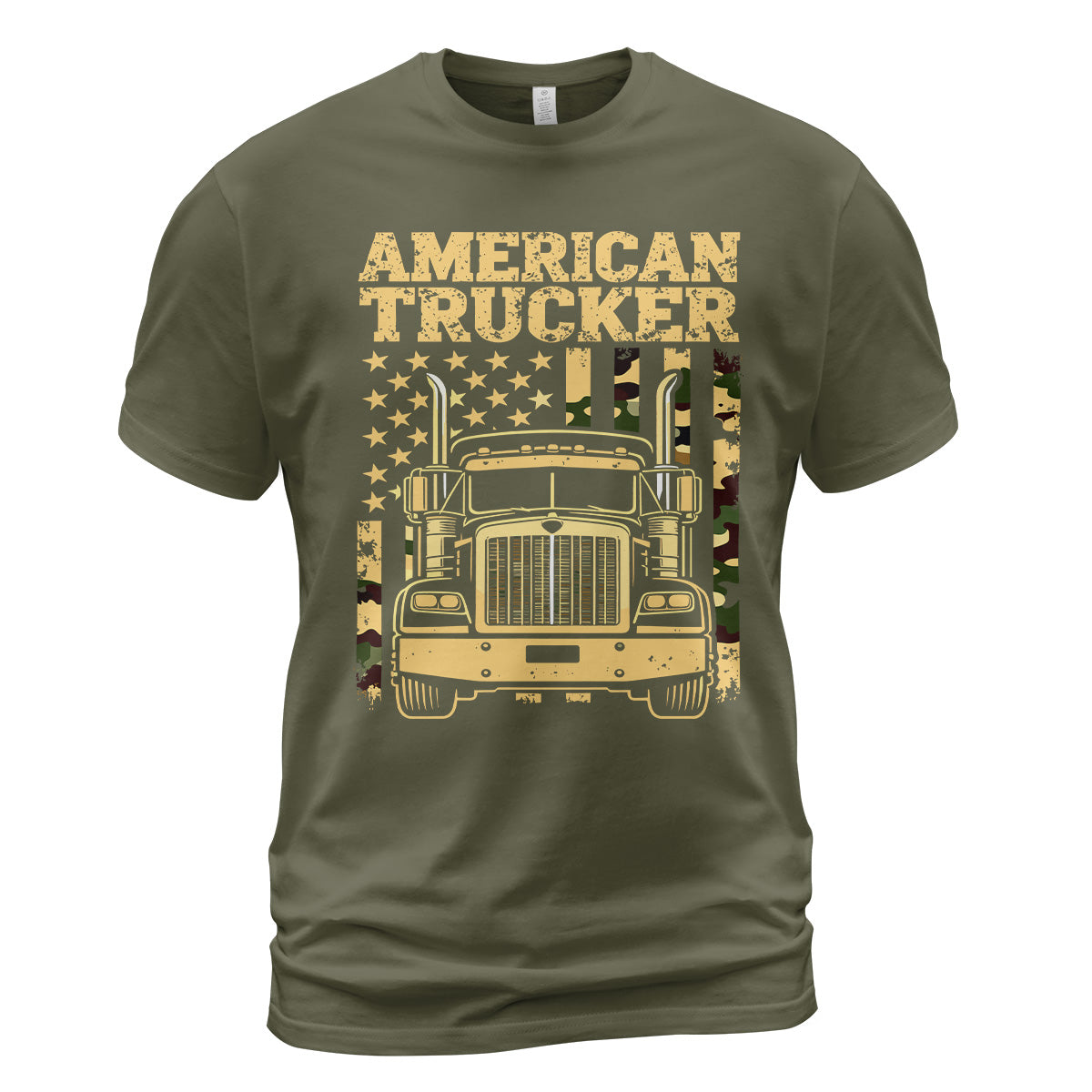 American Trucker Camo Flag T-Shirt