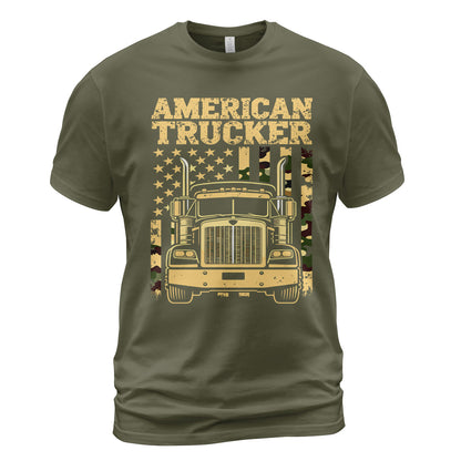 American Trucker Camo Flag T-Shirt