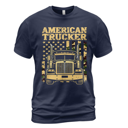 American Trucker Camo Flag T-Shirt
