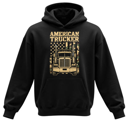 American Trucker Camo Flag Hoodie