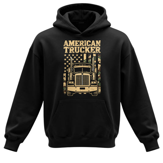 American Trucker Camo Flag Hoodie