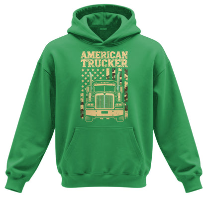 American Trucker Camo Flag Hoodie