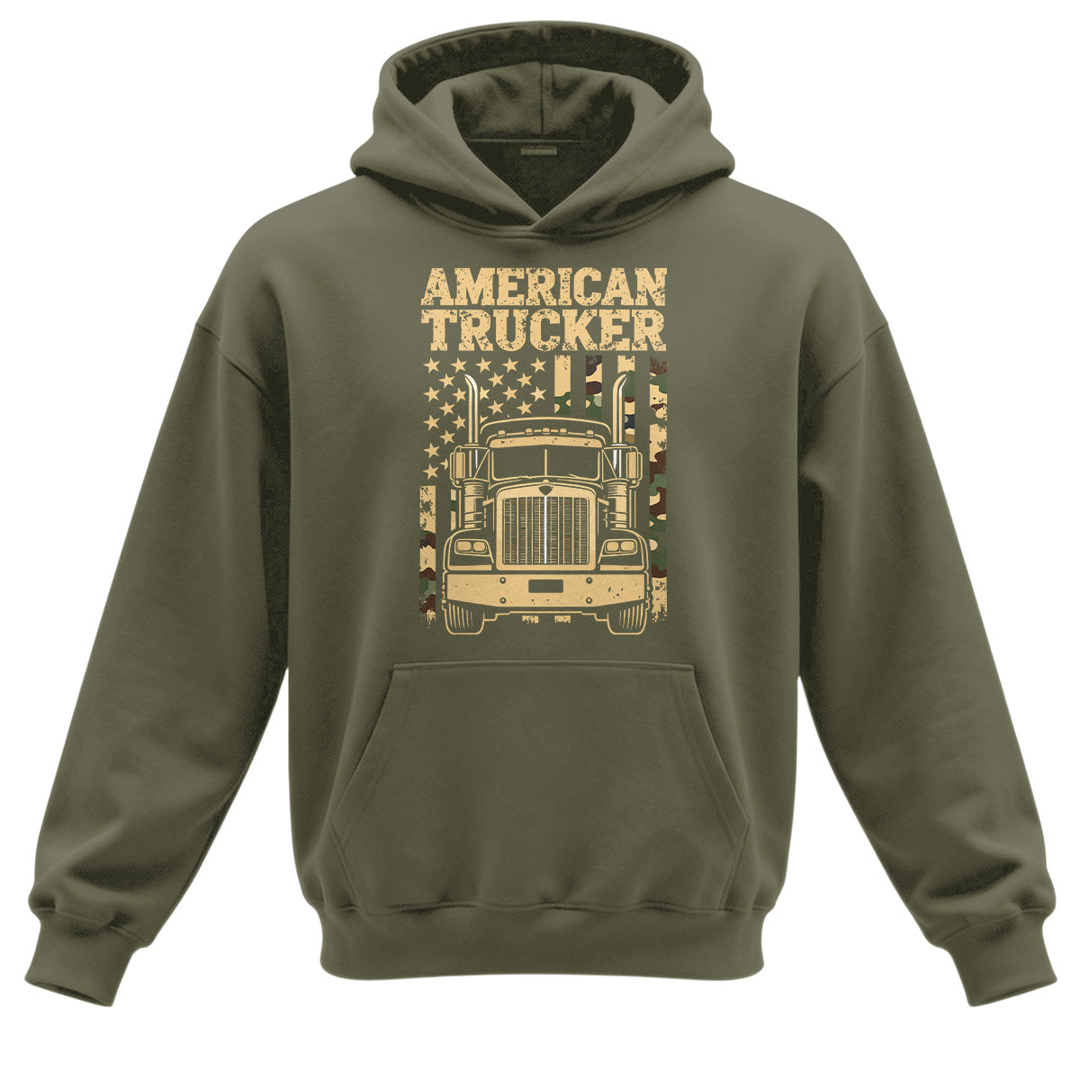 American Trucker Camo Flag Hoodie