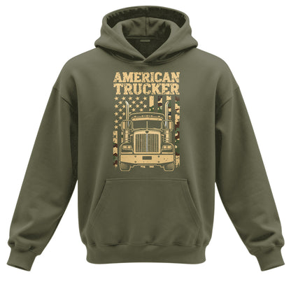 American Trucker Camo Flag Hoodie