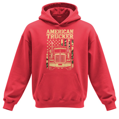 American Trucker Camo Flag Hoodie