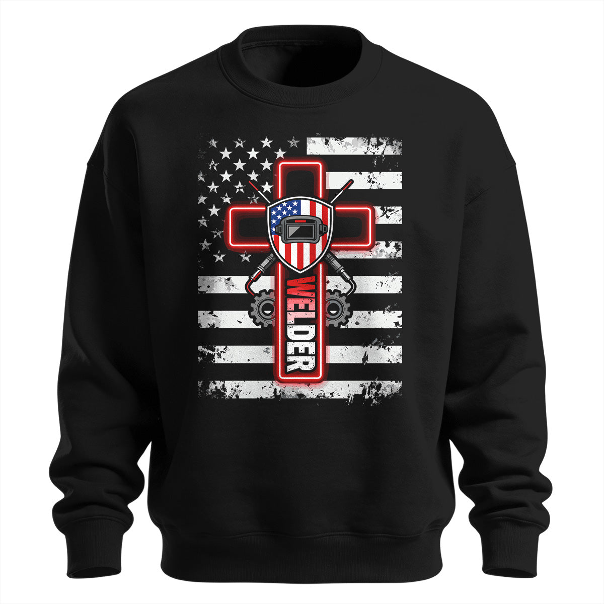 American Welder Cross & Flag Sweatshirt