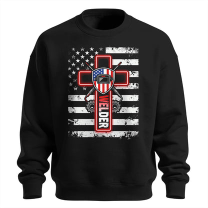 American Welder Cross & Flag Sweatshirt