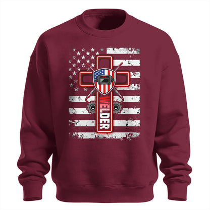American Welder Cross & Flag Sweatshirt