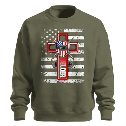 American Welder Cross & Flag Sweatshirt