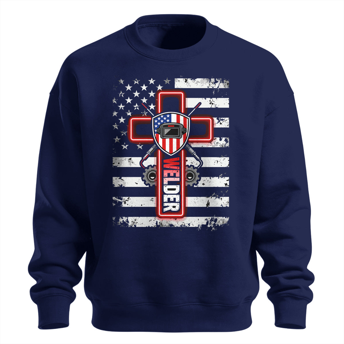 American Welder Cross & Flag Sweatshirt