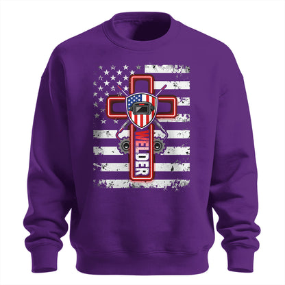 American Welder Cross & Flag Sweatshirt