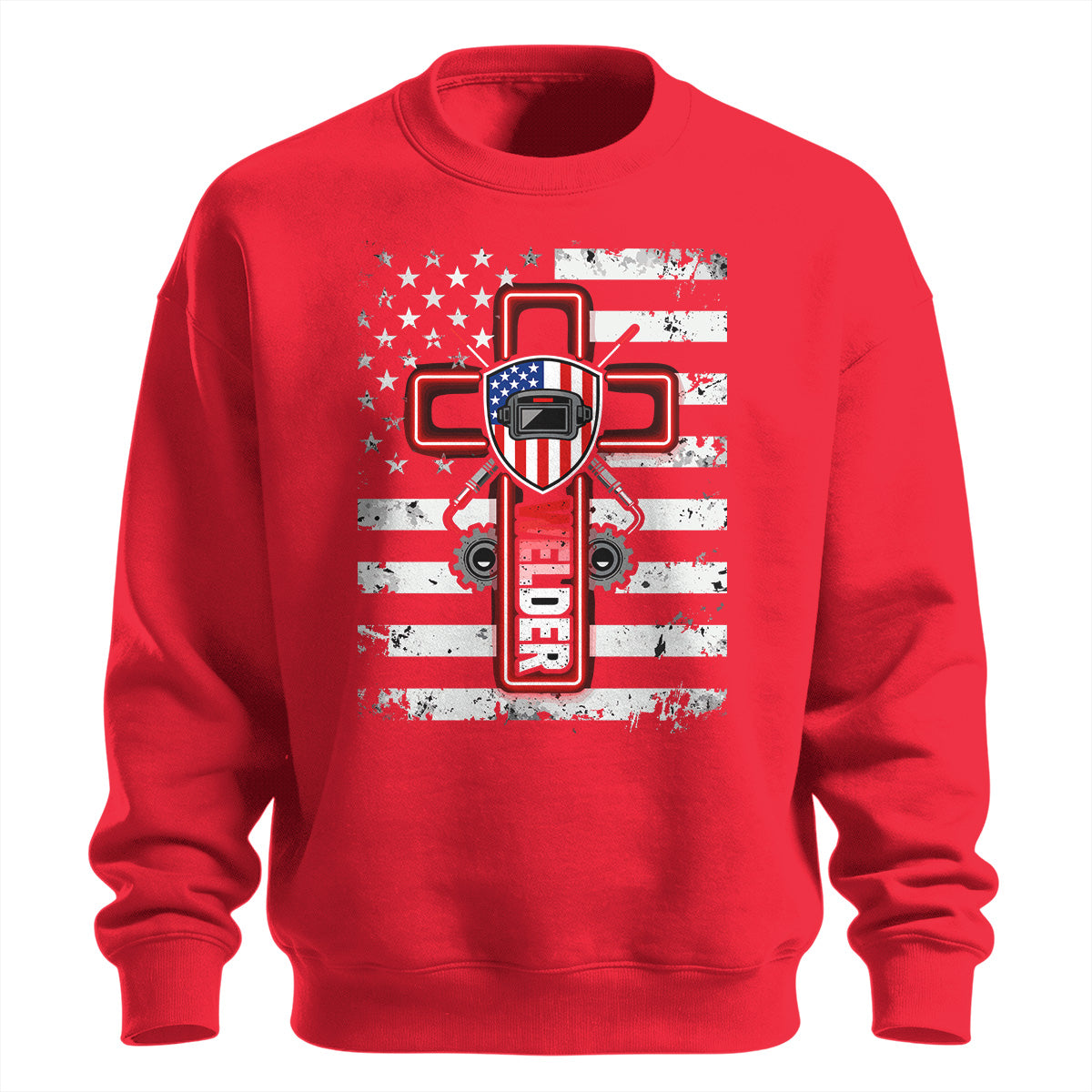 American Welder Cross & Flag Sweatshirt