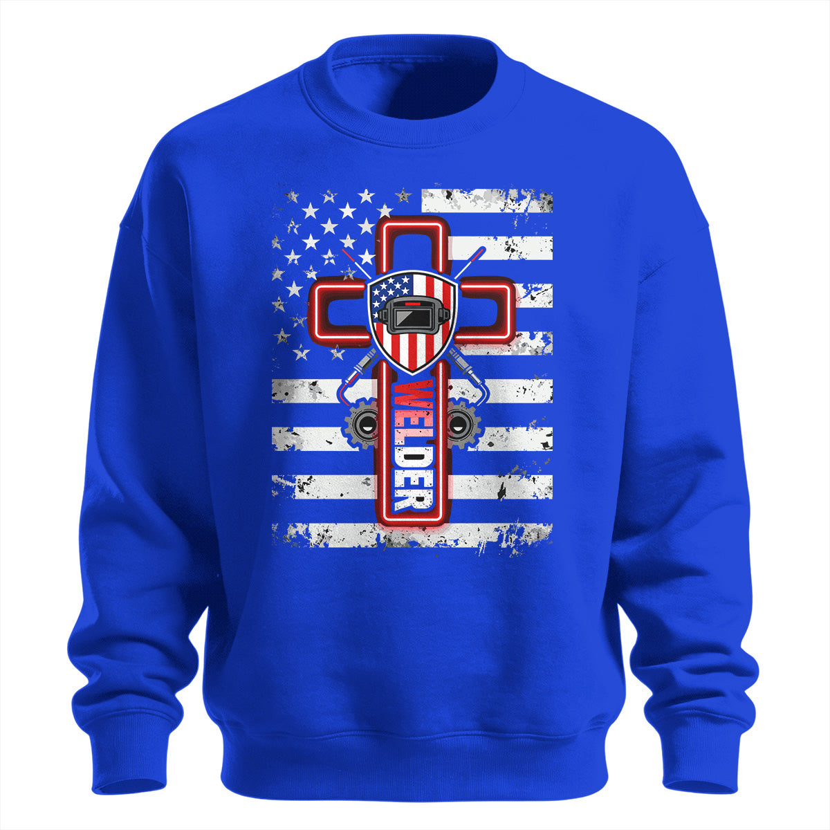 American Welder Cross & Flag Sweatshirt