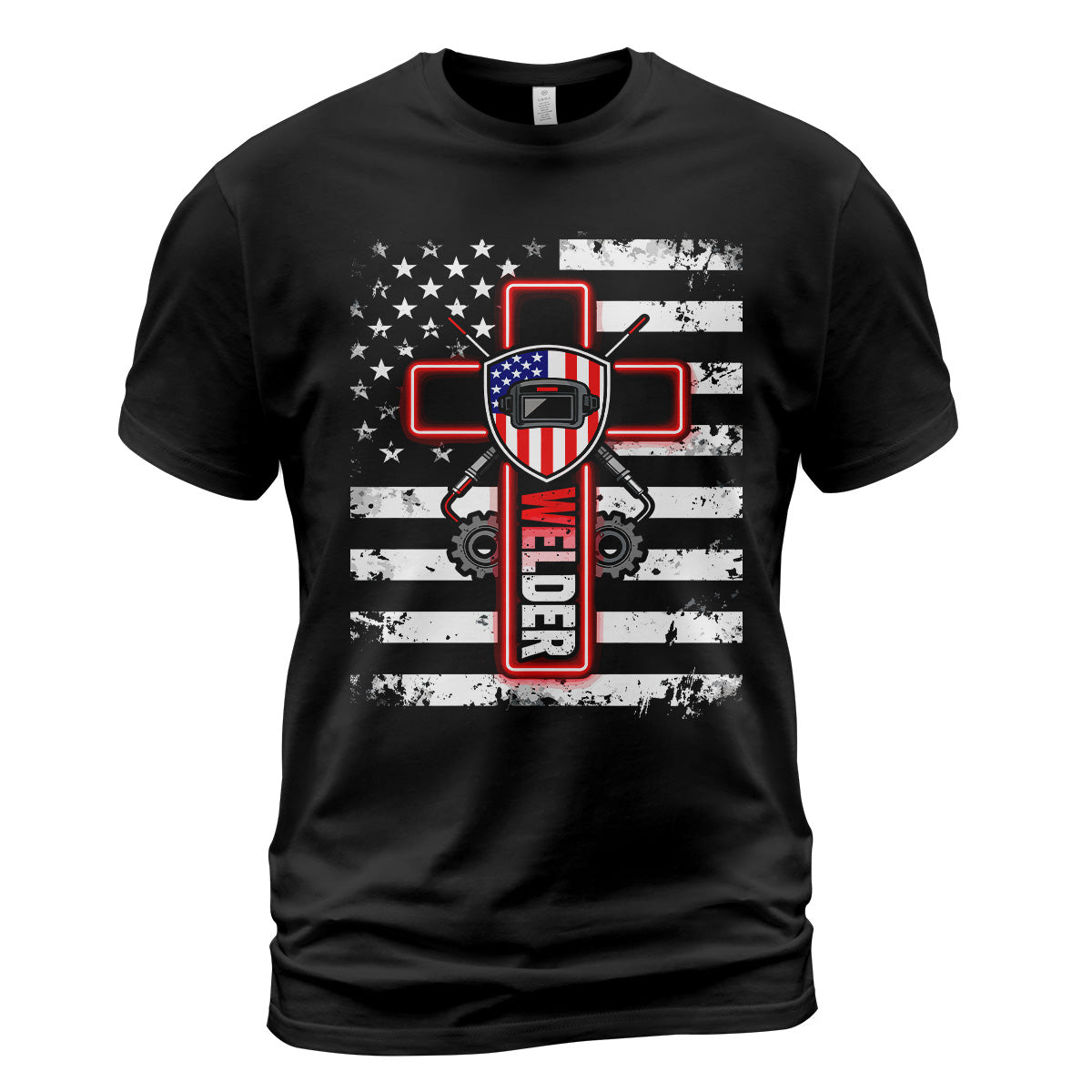American Welder Cross & Flag T-Shirt