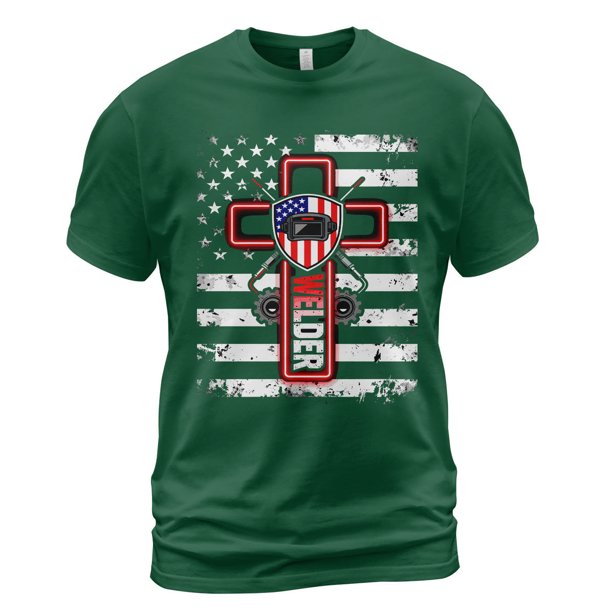 American Welder Cross & Flag T-Shirt
