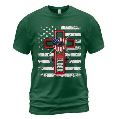 American Welder Cross & Flag T-Shirt