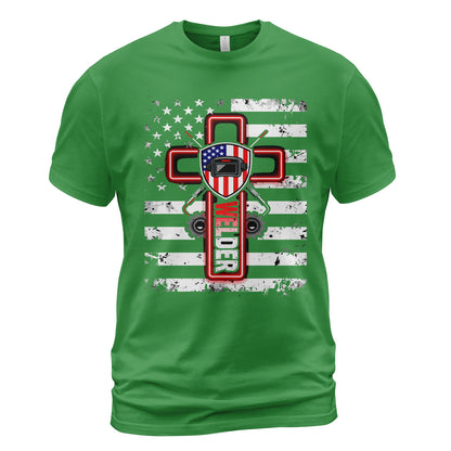 American Welder Cross & Flag T-Shirt