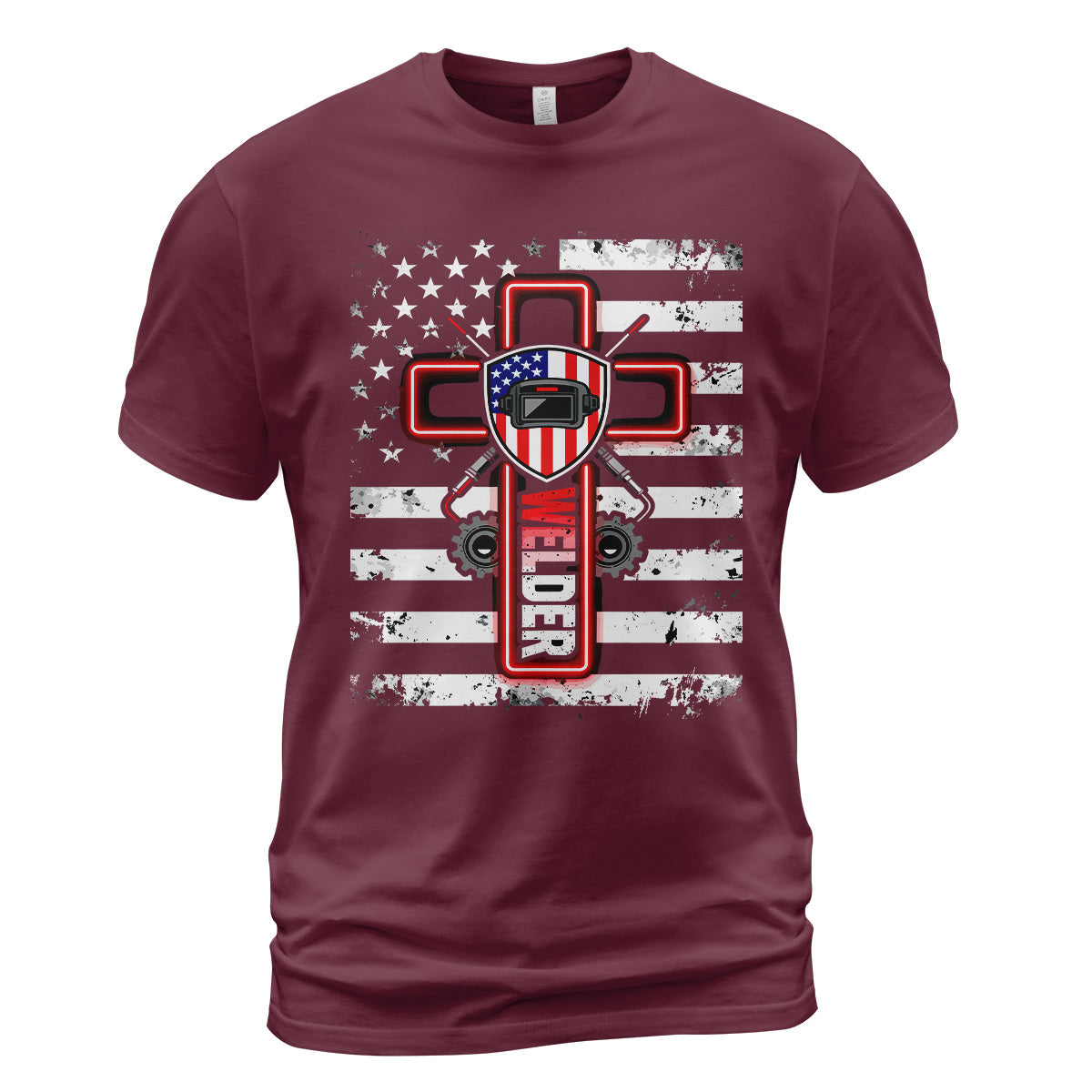 American Welder Cross & Flag T-Shirt