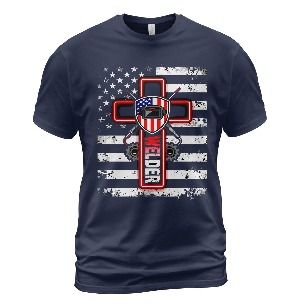 American Welder Cross & Flag T-Shirt