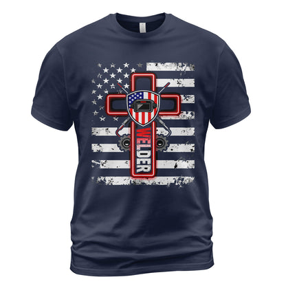 American Welder Cross & Flag T-Shirt