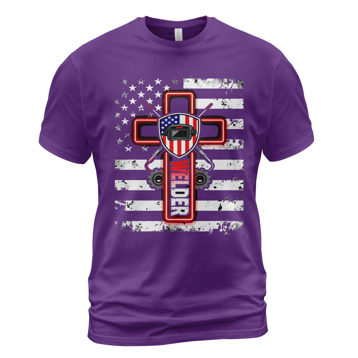 American Welder Cross & Flag T-Shirt