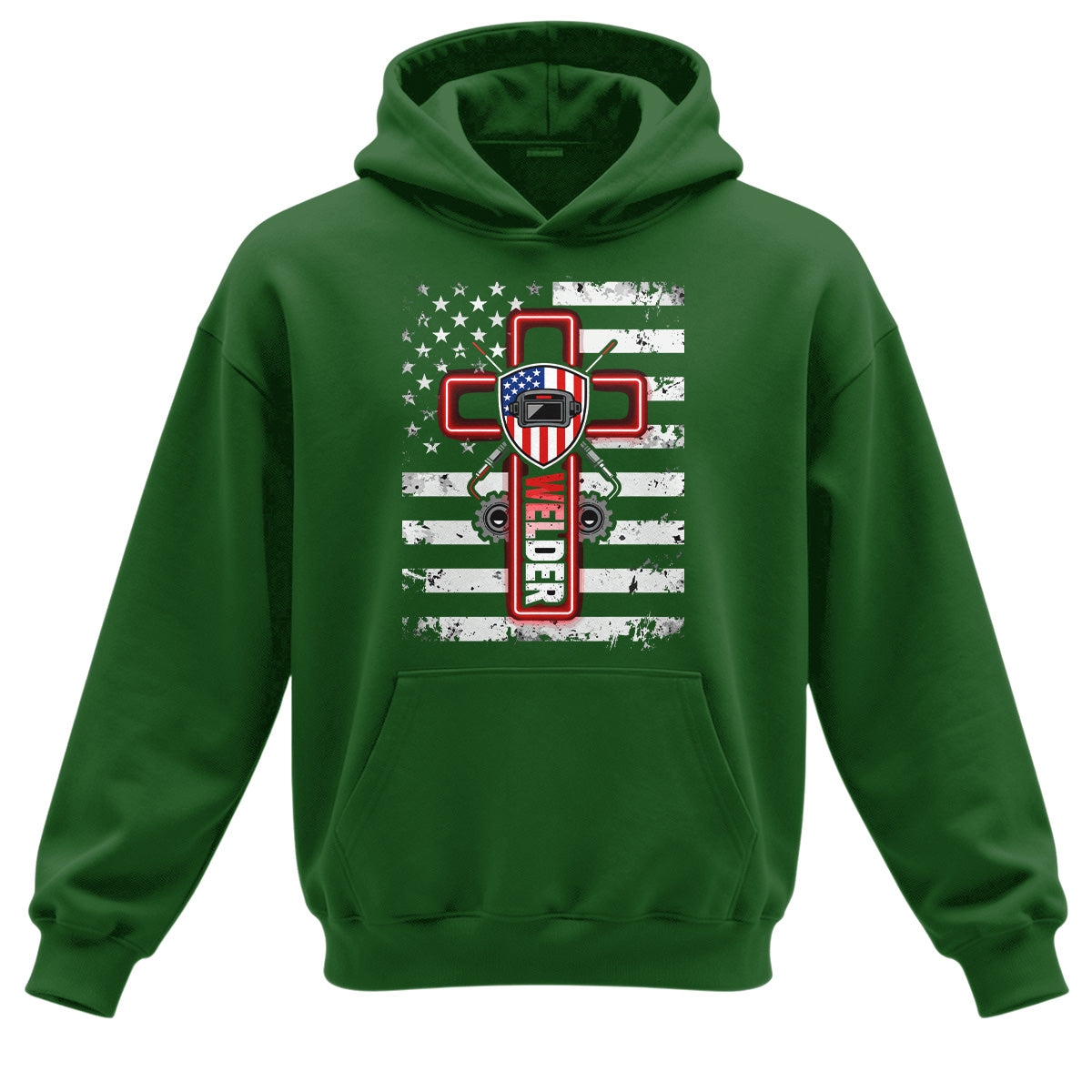 American Welder Cross & Flag Hoodie