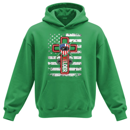 American Welder Cross & Flag Hoodie