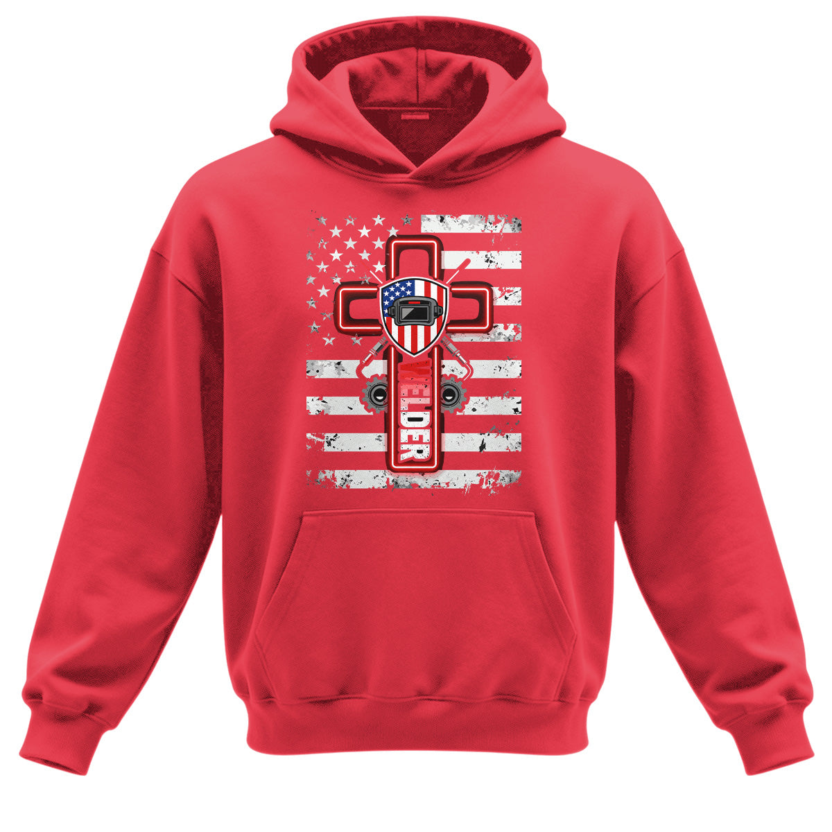 American Welder Cross & Flag Hoodie