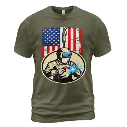 American Welder Flag T-Shirt
