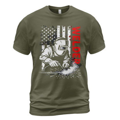 American Welder Flag T-Shirt