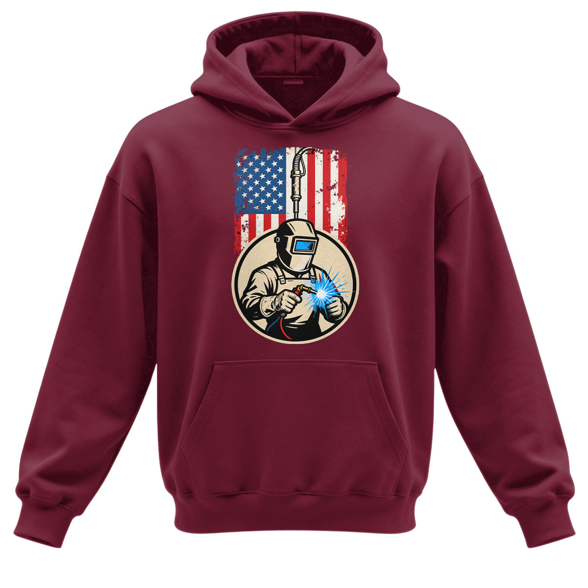 American Flag Welder Hoodie