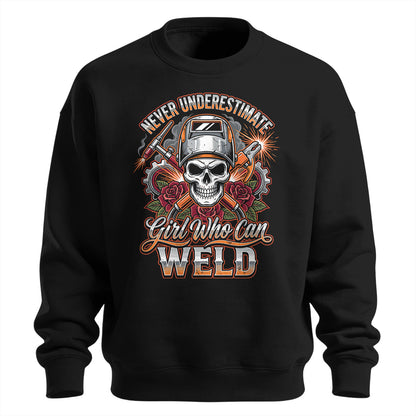 Badass Girl Welder Skull Sweatshirt