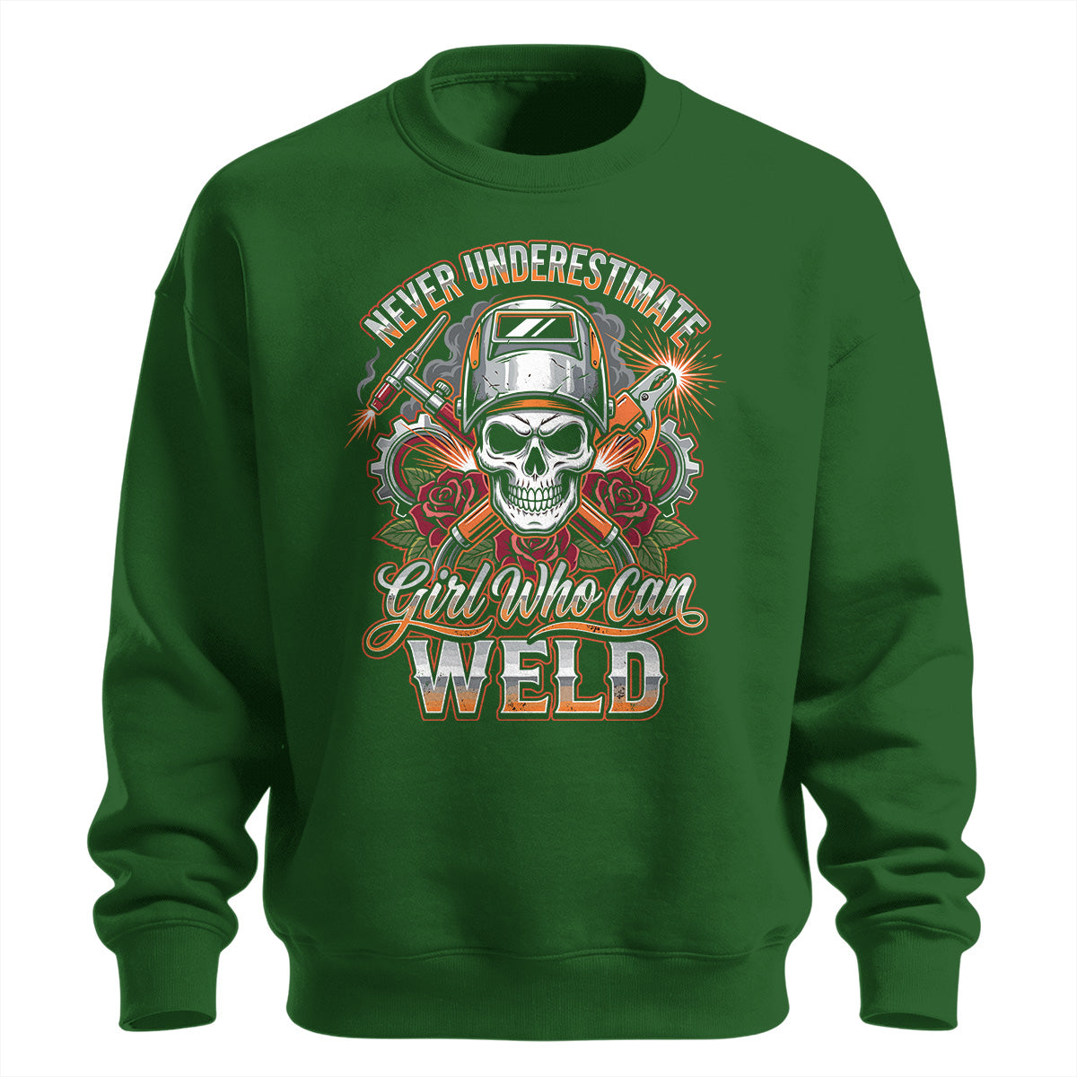 Badass Girl Welder Skull Sweatshirt