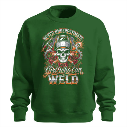 Badass Girl Welder Skull Sweatshirt