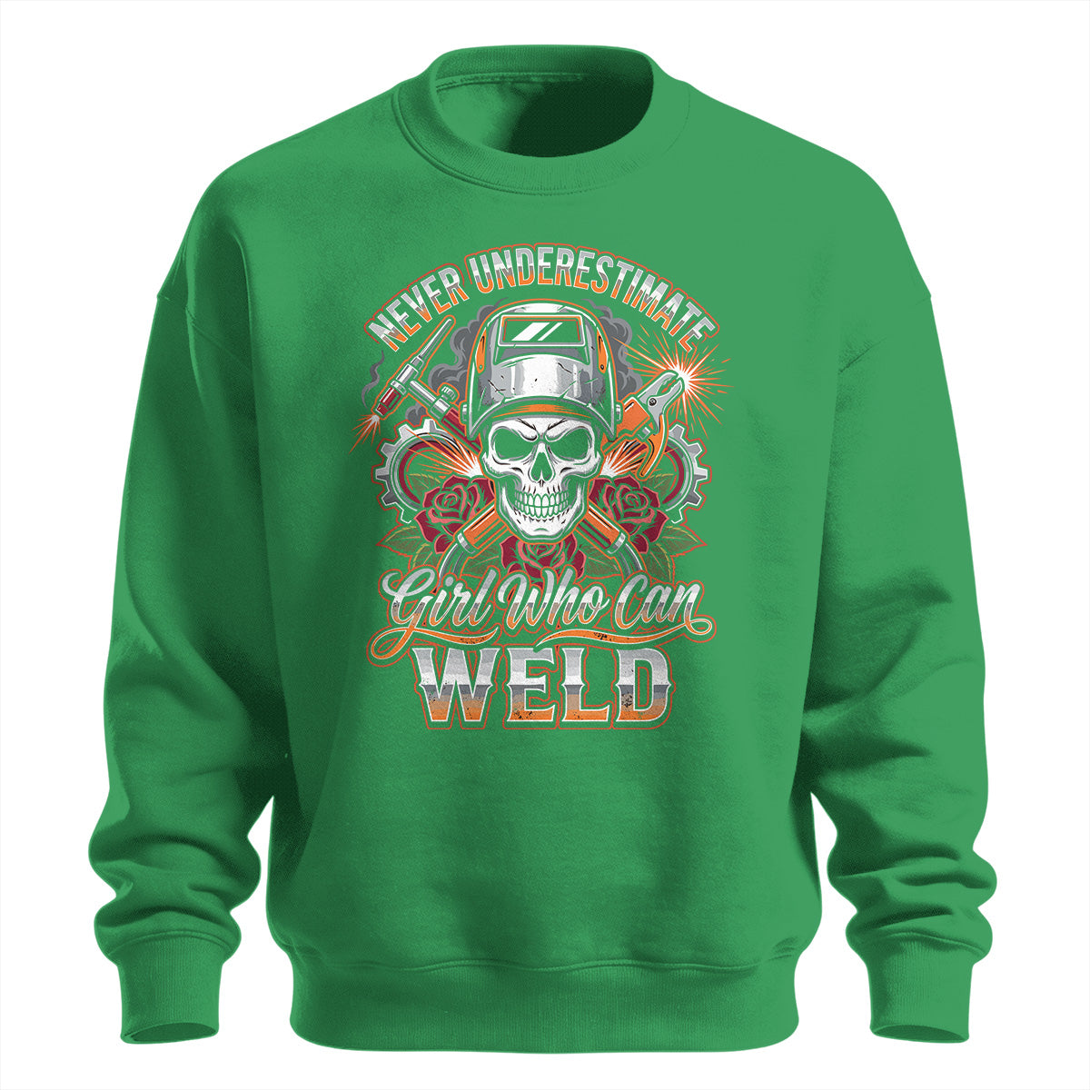 Badass Girl Welder Skull Sweatshirt