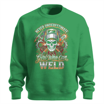 Badass Girl Welder Skull Sweatshirt