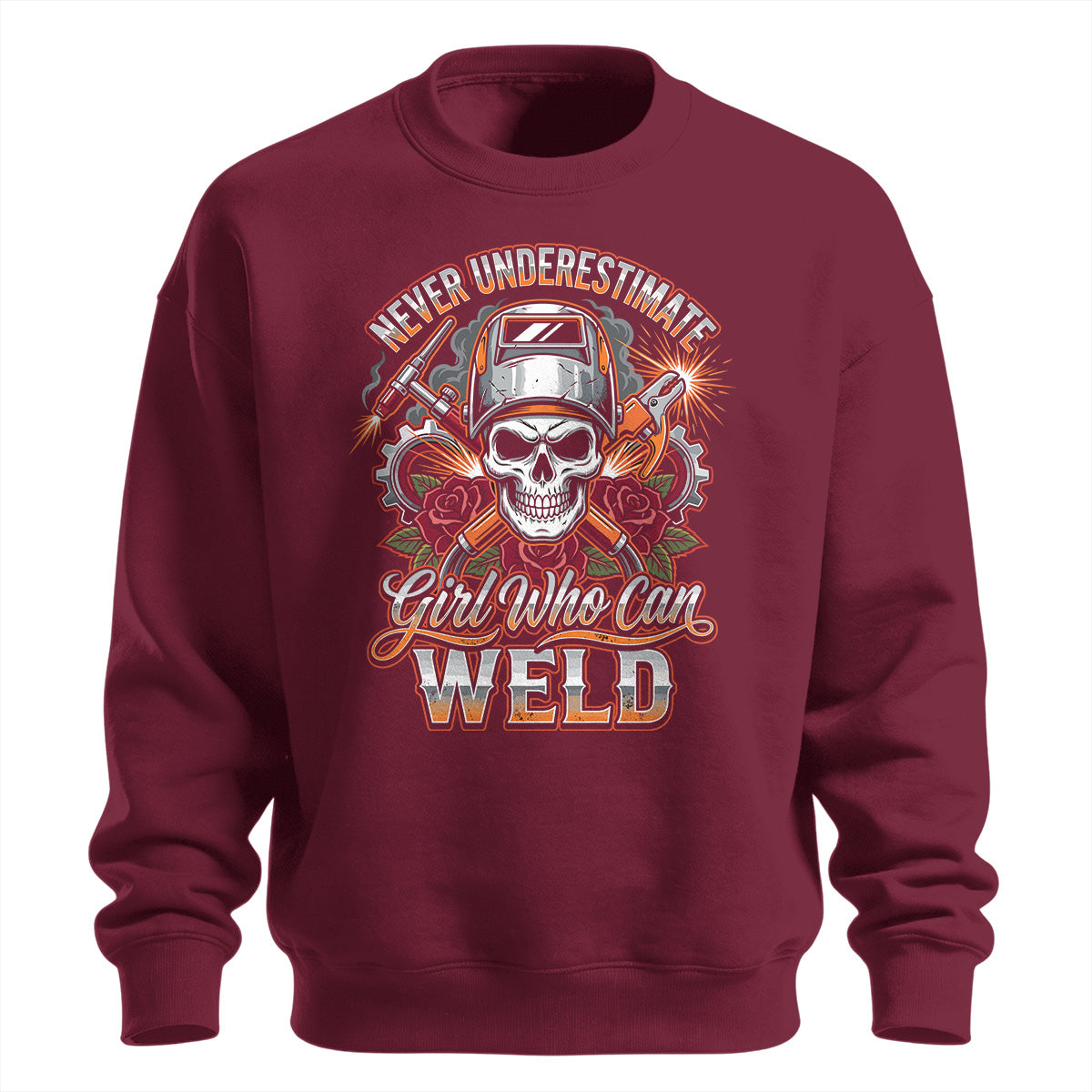 Badass Girl Welder Skull Sweatshirt