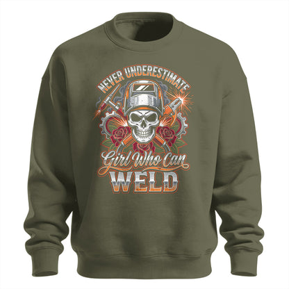 Badass Girl Welder Skull Sweatshirt