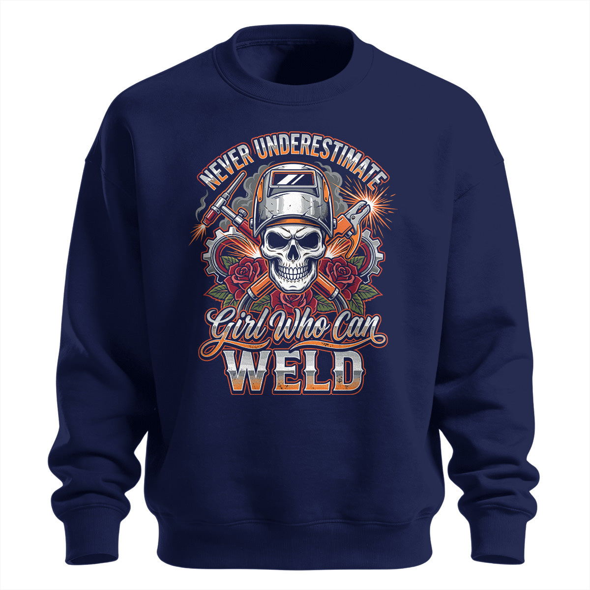 Badass Girl Welder Skull Sweatshirt