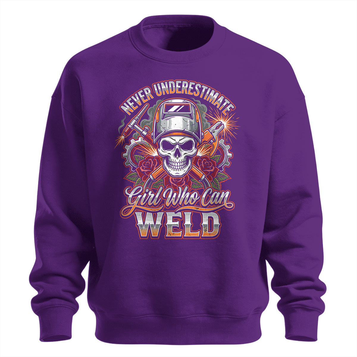 Badass Girl Welder Skull Sweatshirt