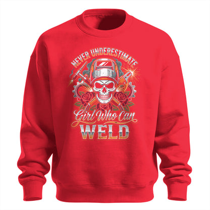 Badass Girl Welder Skull Sweatshirt