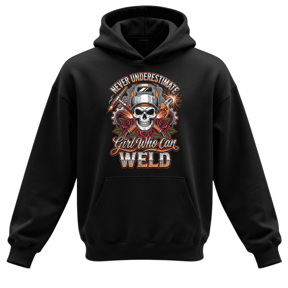 Badass Girl Welder Skull Hoodie