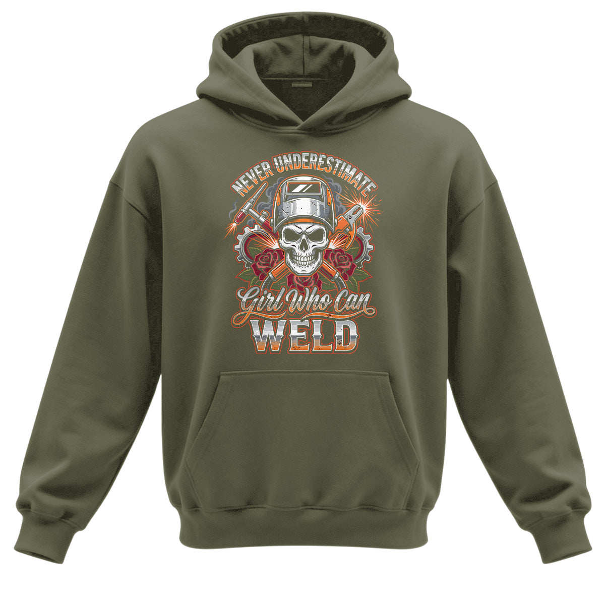 Badass Girl Welder Skull Hoodie