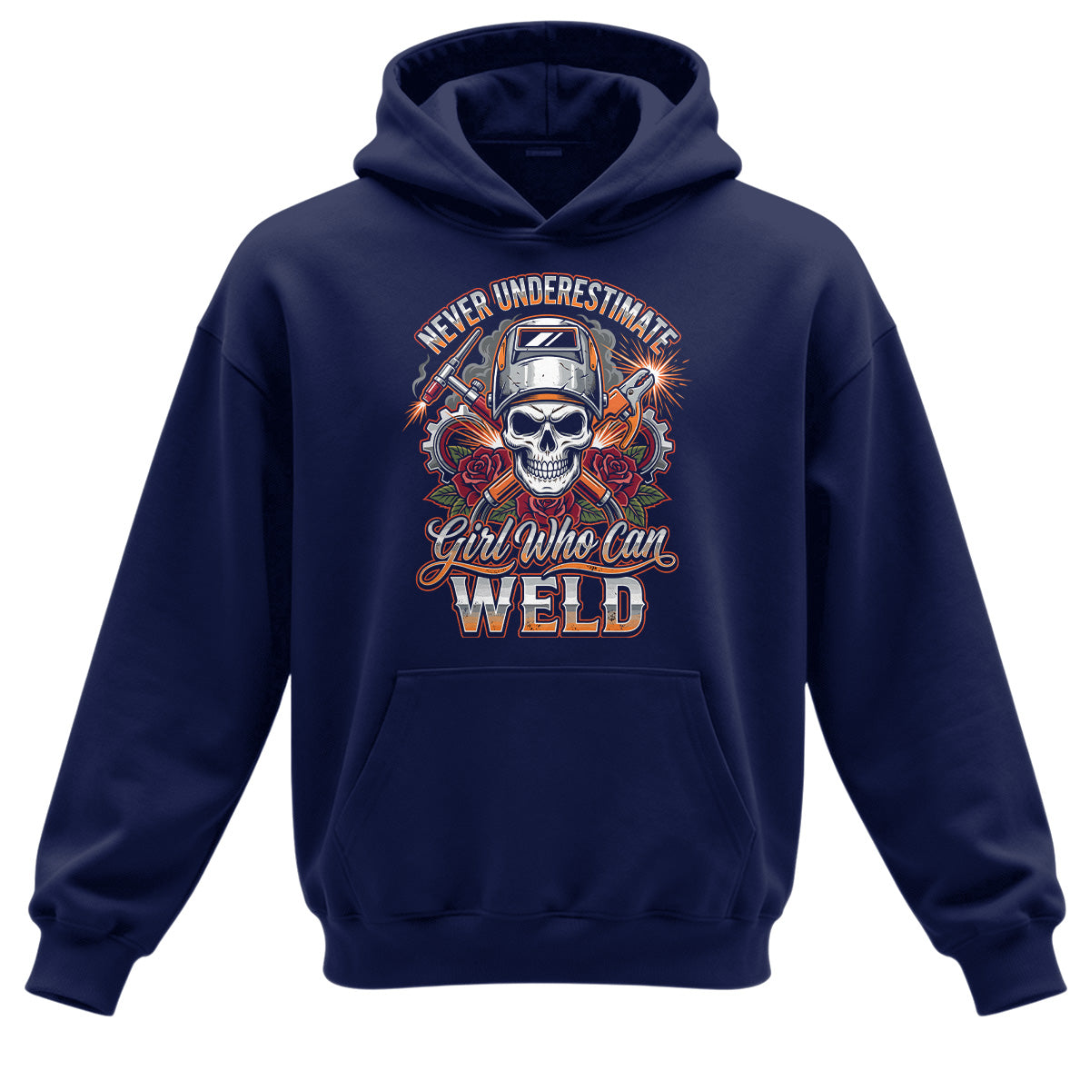 Badass Girl Welder Skull Hoodie