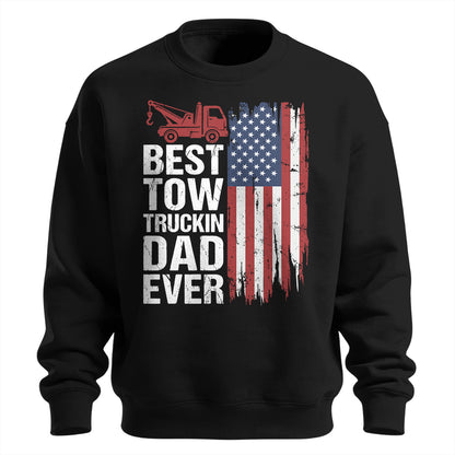 Best Tow Trucking Dad US Flag Sweatshirt